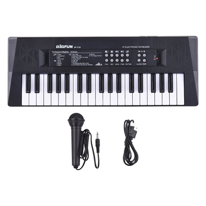 Black bigfun bf-3738 37 key electronic keyboard piano with 4 tones 5 percussions single speaker for beginners