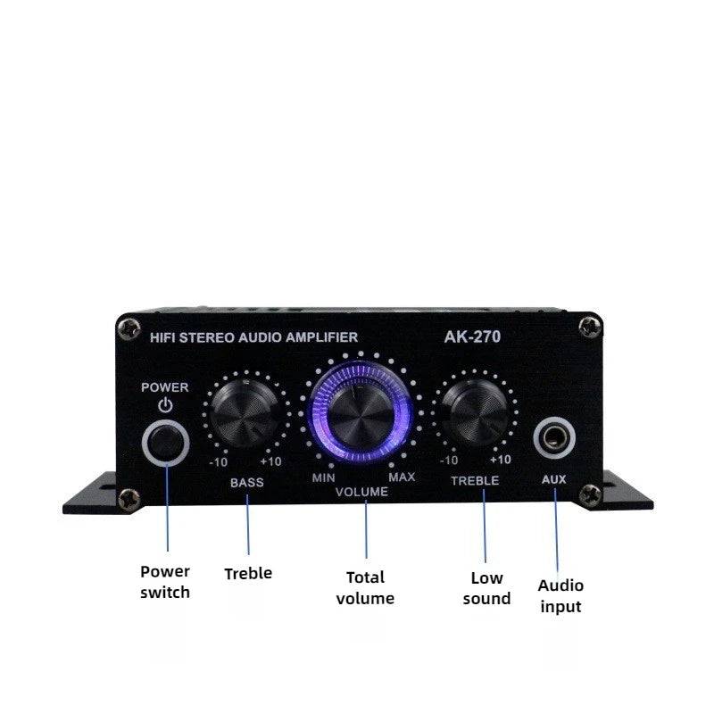 12V 400W Stereo Mini Amplificador Audio Power Amplifier HIFI 2CH Audio Music Player Stereo Audio Amplifier for Mic Car Home