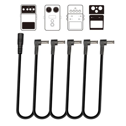 General Guitar Effect Pedals 5 Way Power Daisy Chain Cables Fit For 9V DC Pedal Power Adapter Guitar Effector Accessories
