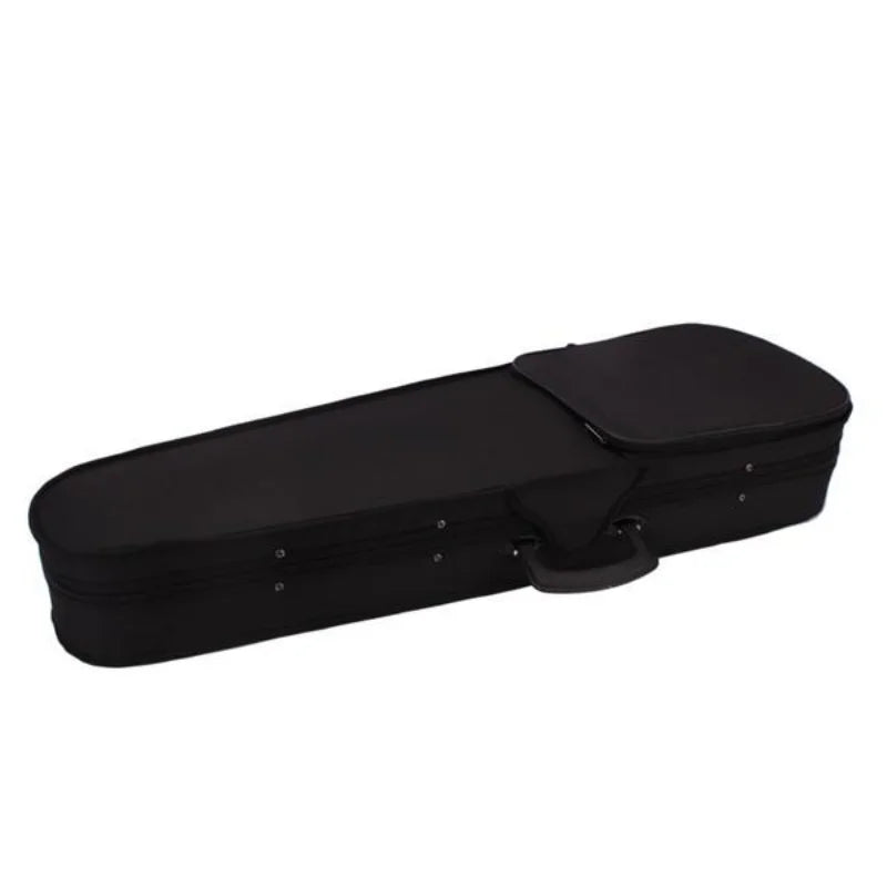 Black fabric 4/4 violin case with padded handle and reinforced stitching for beginner violin kits professional use