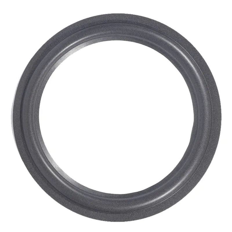 Black rubber 12inch speaker foam surround with smooth textured surface and concentric ridges for subwoofer enhancement