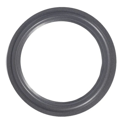 Black rubber 12inch speaker foam surround with smooth textured surface and concentric ridges for subwoofer enhancement