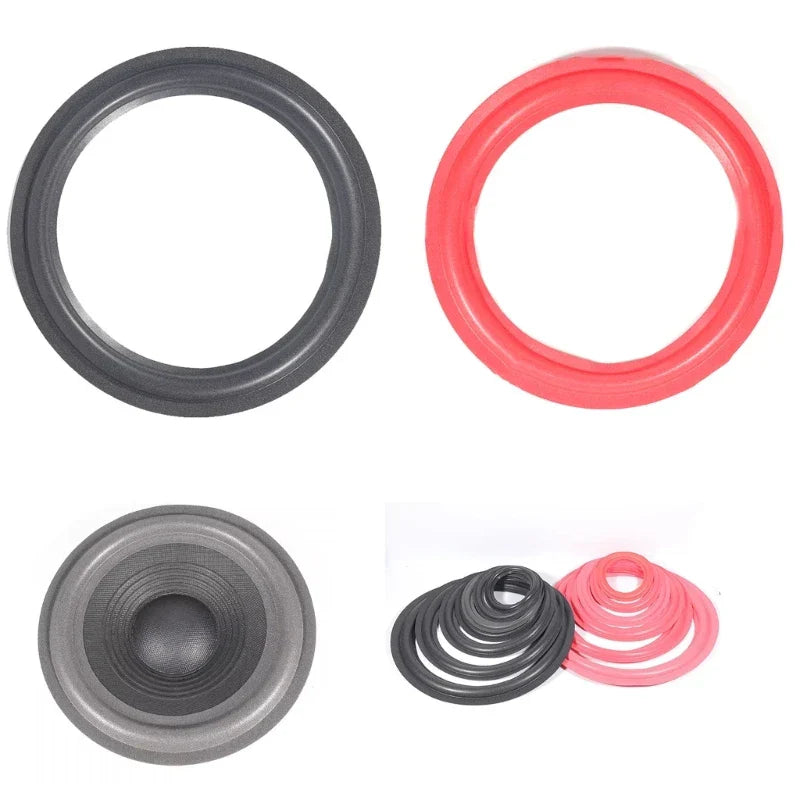 Black and red rubber speaker foam surround in various sizes including 12inch speaker foam for improved sound quality foam surround subwoofer
