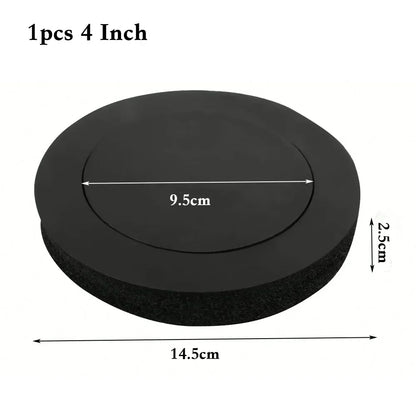 Black circular foam insulation ring cotton with textured surface and raised rim for 4/5/6.5 inch car speaker door trim soundproofing