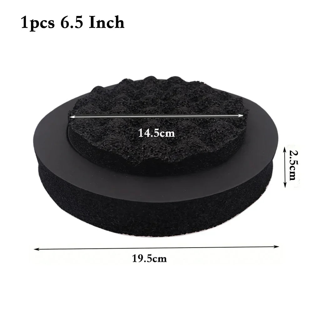 Black circular insulation ring cotton pad with textured porous surface for 4/5/6.5 inch car speaker door trim soundproof use