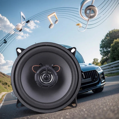 Black 4/5/6.5 inch hifi coaxial subwoofer car stereo speaker with silver cone and copper wiring for frequency car use