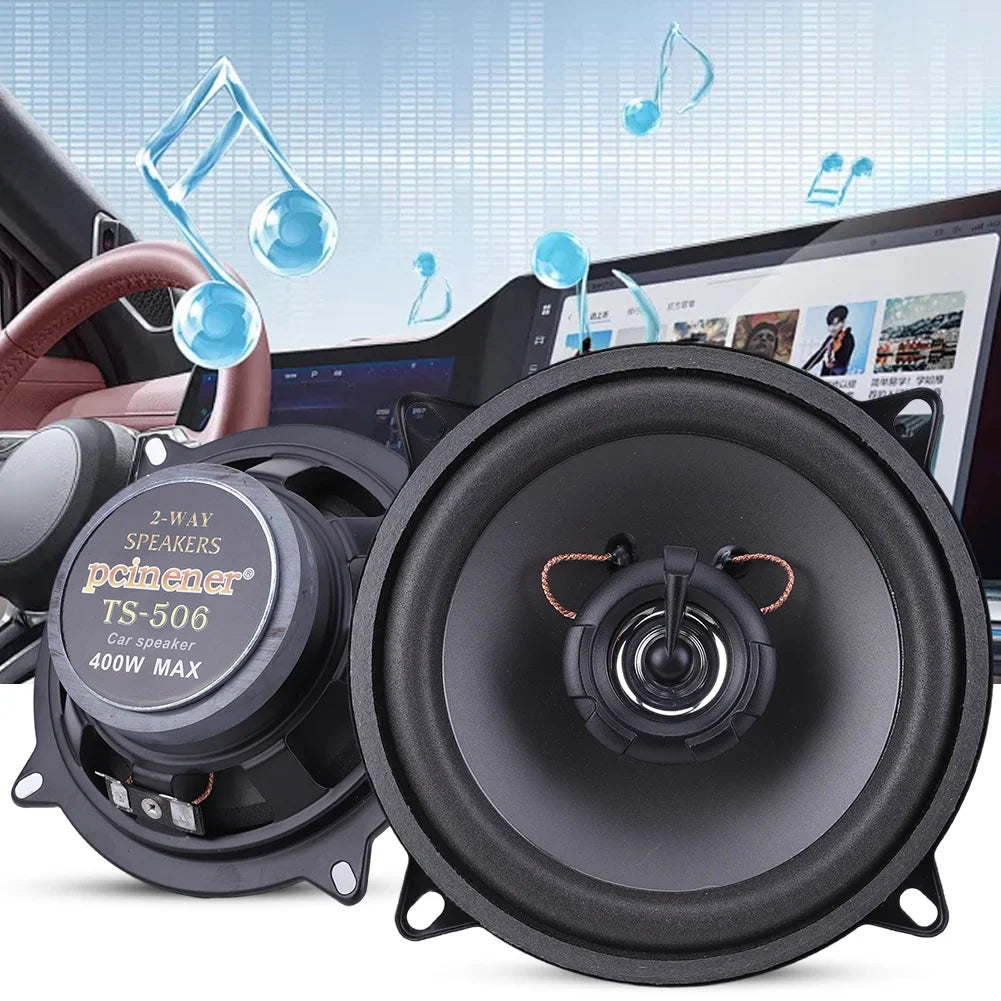 Black pcinener ts-506 car stereo speaker with 400w max power, copper voice coil wires for frequency car audio system