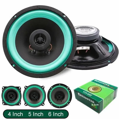 Teal and black 6.5 inch roadstar vo-602 hifi coaxial subwoofer universal automotive audio car speakers
