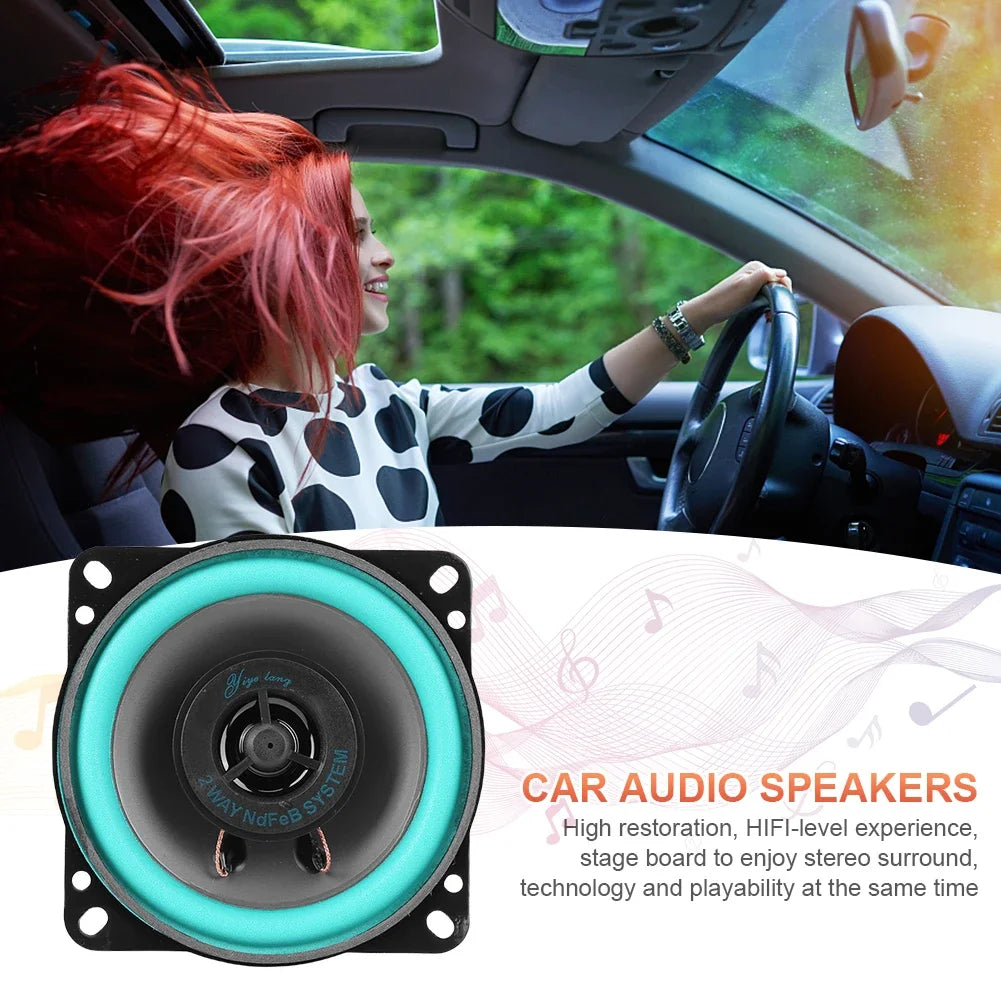 Teal and black 4 5 6 inch car speakers 100w 160w max universal coaxial subwoofer for car audio stereo music