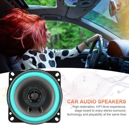 Teal and black 4 to 6 inch car speakers with 2-way neodymium system for hiFi coaxial subwoofer audio music stereo use