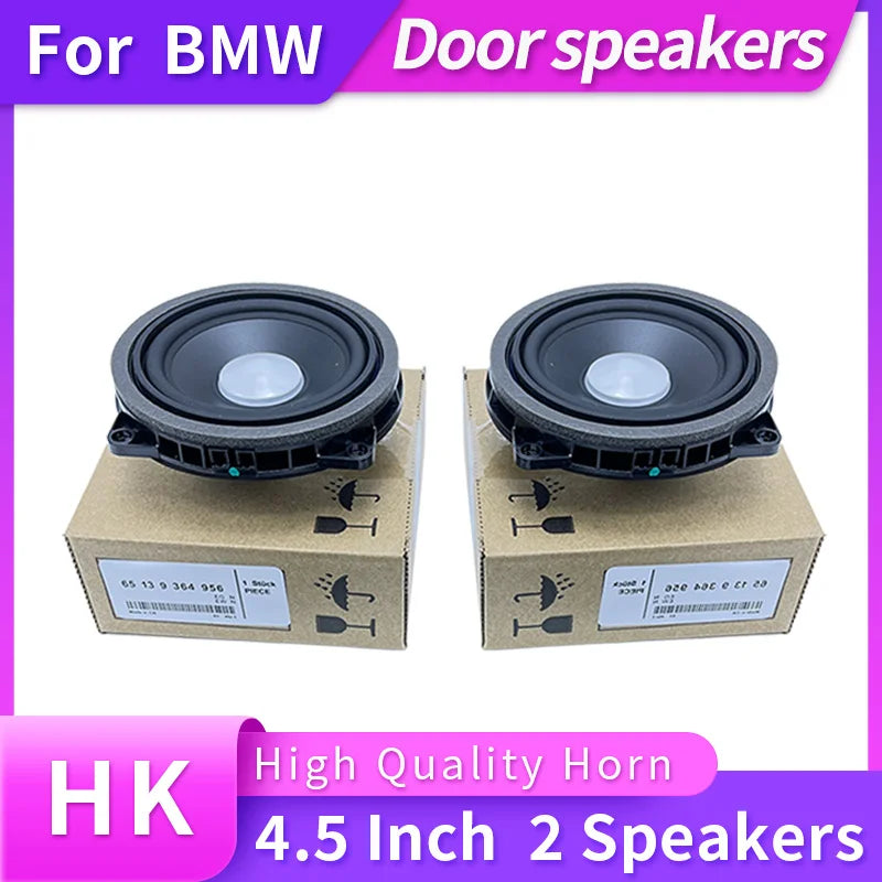 Black 4.5 inch horn midrange door speakers for bmw g20 g30 g01 f30 f48 f20 f34 3gt x1 x2 f23 with circular cone and mounting brackets