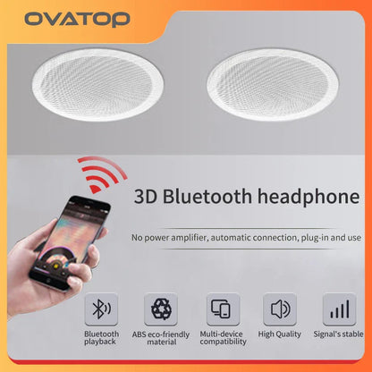White circular 3d bluetoothback cover home amplifier with mesh grilles for quality ceiling speaker theater background music