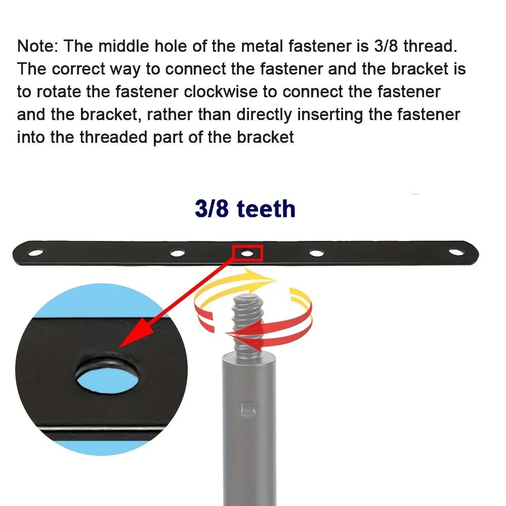 Black metal microphone clip with 3/8 thread for secure fastener connection on adapter stand professional and floor tripod universal