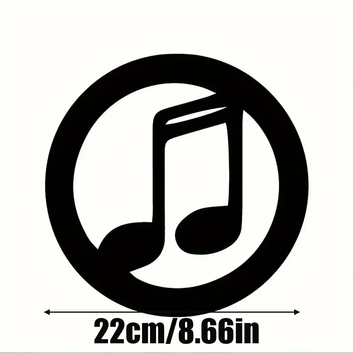 Black circular vinyl sticker with bold stylized musical note for 4 pcs wood wall decor musical note gift ktv recording studio