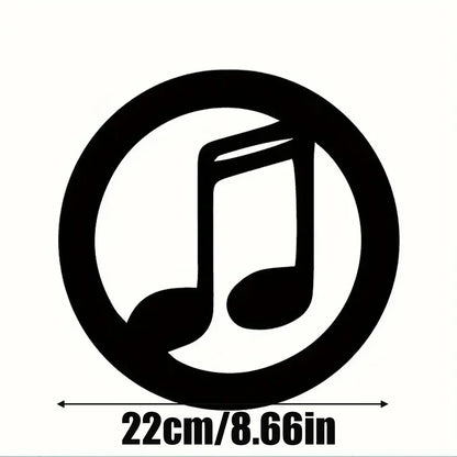 Black circular vinyl sticker with bold stylized musical note for 4 pcs wood wall decor musical note gift ktv recording studio