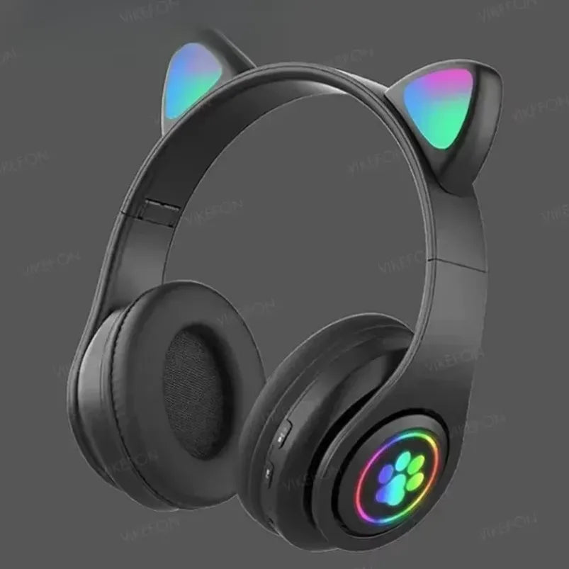 JST-28 Wireless Headphones Cat Ears Bluetooth Earphones Stereo Music Earbuds Bluetooth Sports Gaming Headset with Mic for Phones