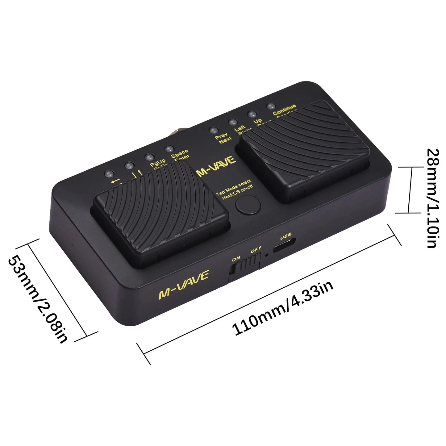M-VAVE Cube Turner Pro Wireless Bluetooth Page Turner Pedal, 7 Modes USB Rechargeable, Music Sheet Turner for Musicians