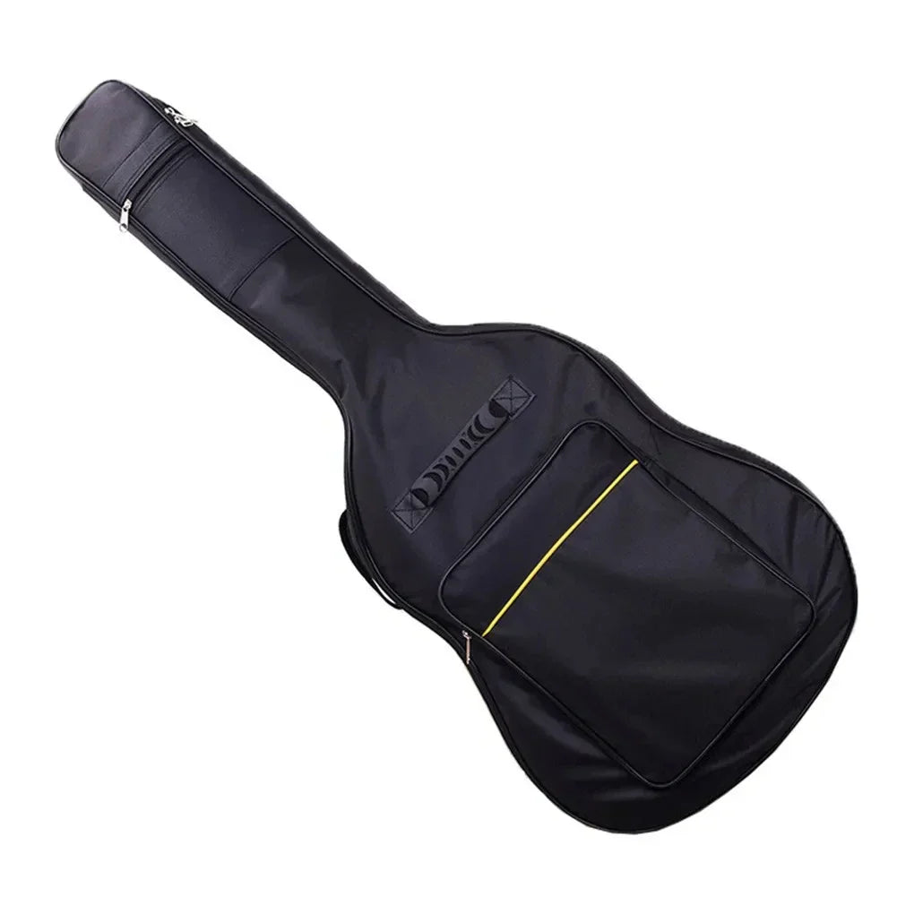 Black dunlop 41 inch acoustic guitar bag with waterproof rip-stop oxford nylon double straps padded design