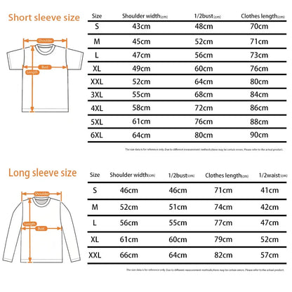 Short sleeve and long sleeve t-shirt size chart showing measurements for 42nd street broadway small tee 1980s vintage style