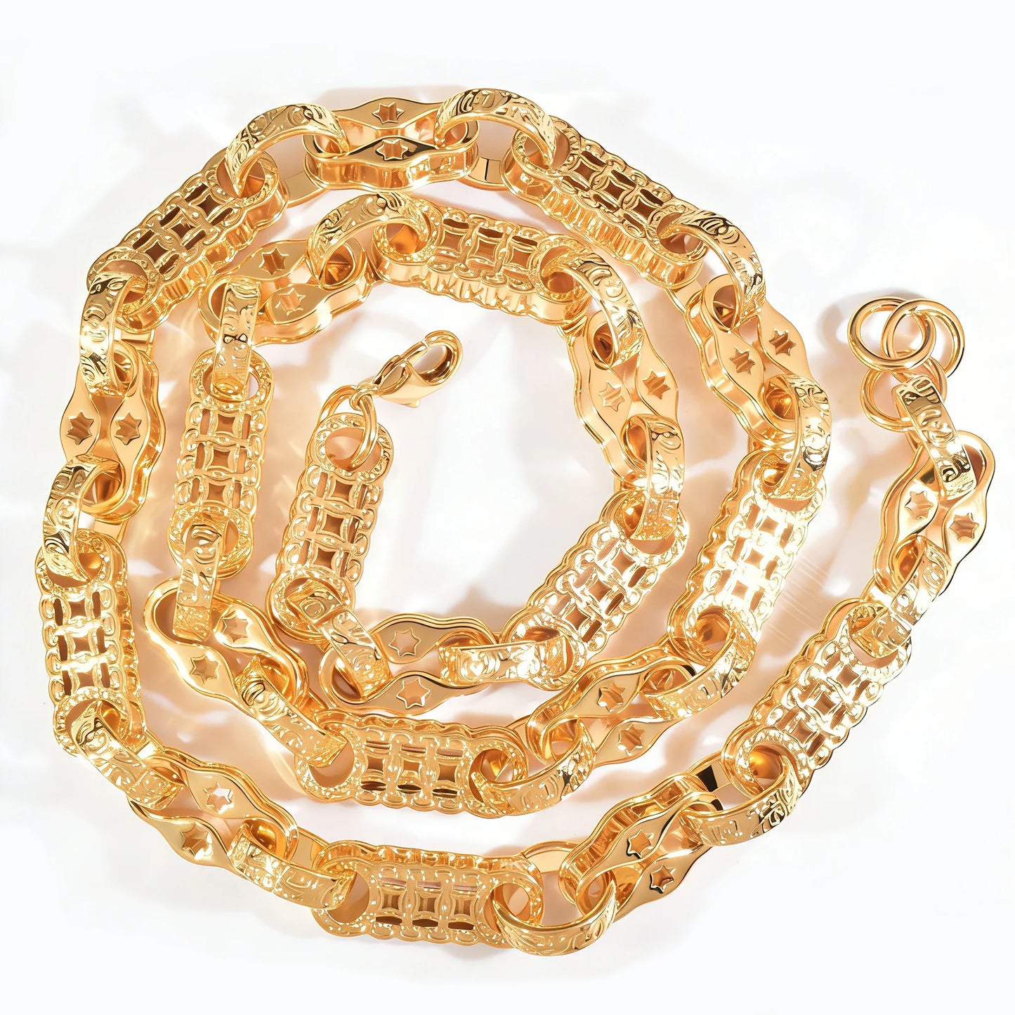 Men's Hip Hop Necklace Chain Gold Silver Color 10mm 18K Plated Copper Cuban Link Fashion Punk Jewelry For Gift