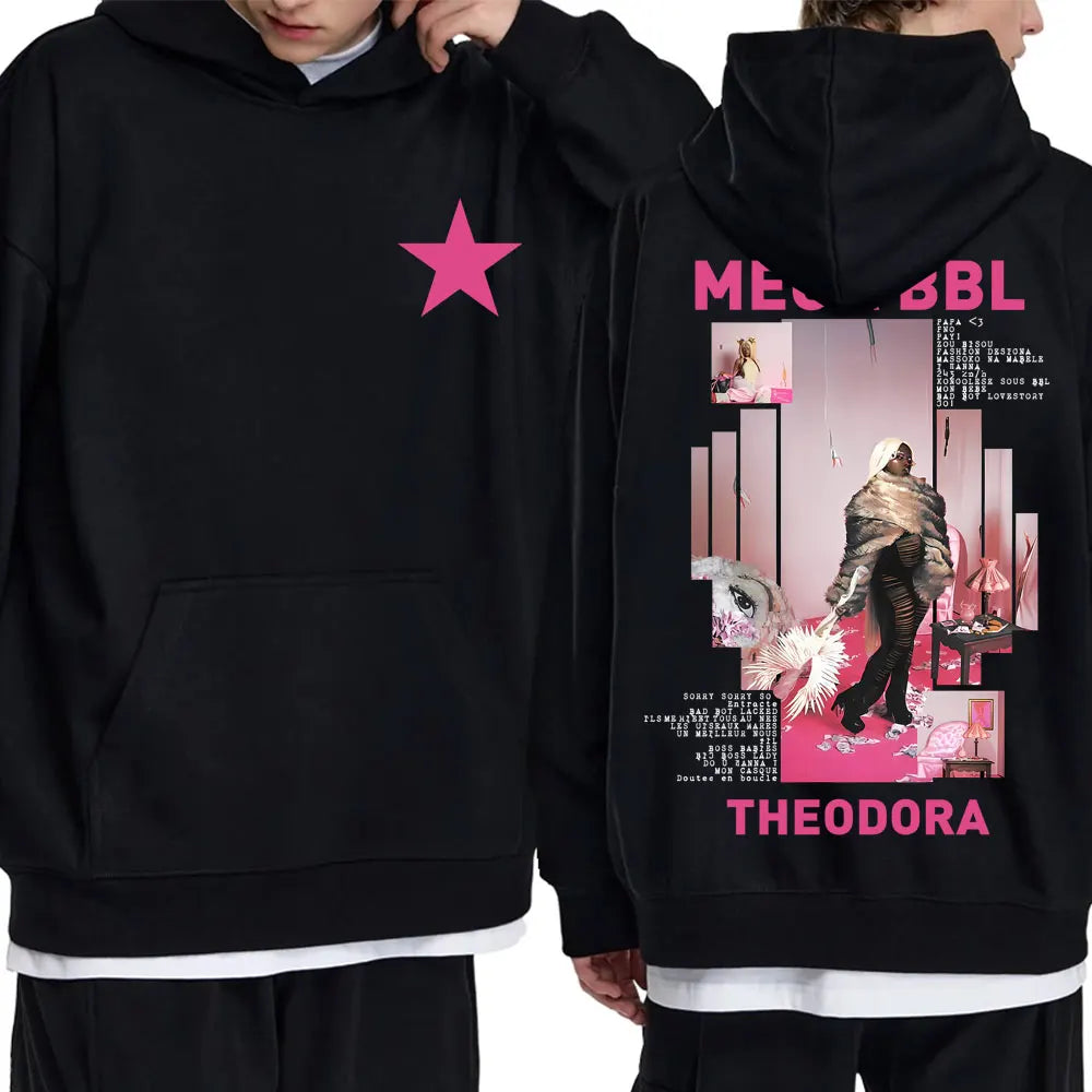Rapper Theodora Mega Bbl Album Graphic Hoodie Men Women Hip Hop Fashion Pop Music Sweatshirt Male Casual Vintage Pullover Coat