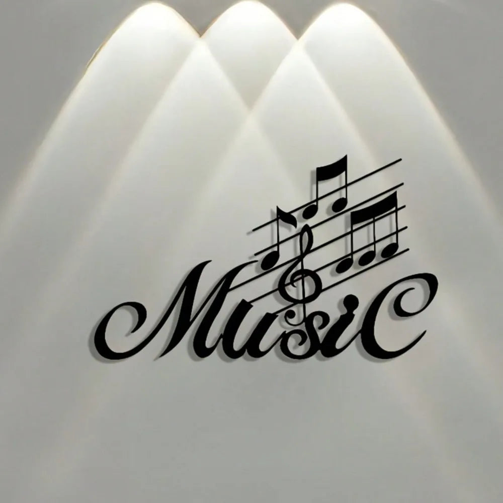 Music Note Wall Decor - Elegant Metal Hanging Sign for Home, Room, Bathroom & Wedding Art