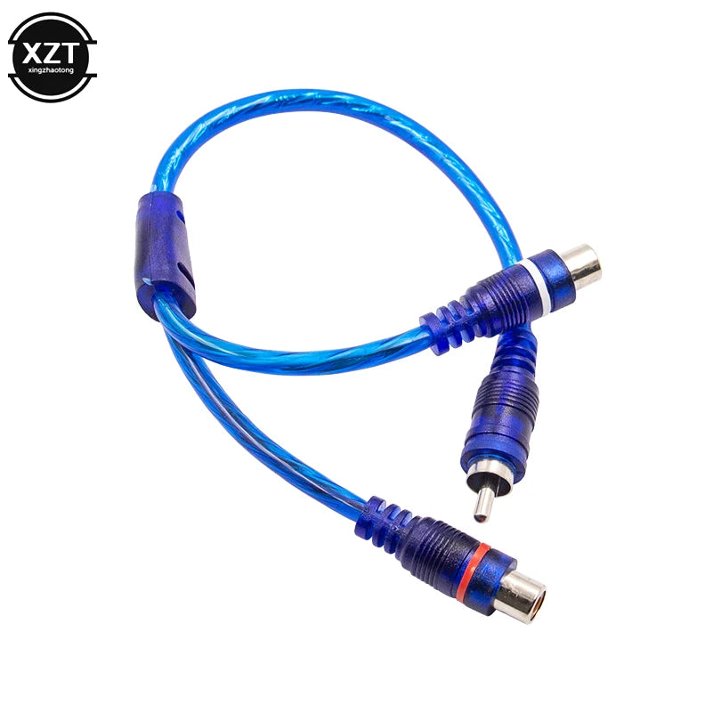 Car MP3 Audio RCA Y Splitter Cable Adapter Cord Converter Splitter Cable Female Male Power For Subwoofer Portable Speaker Player