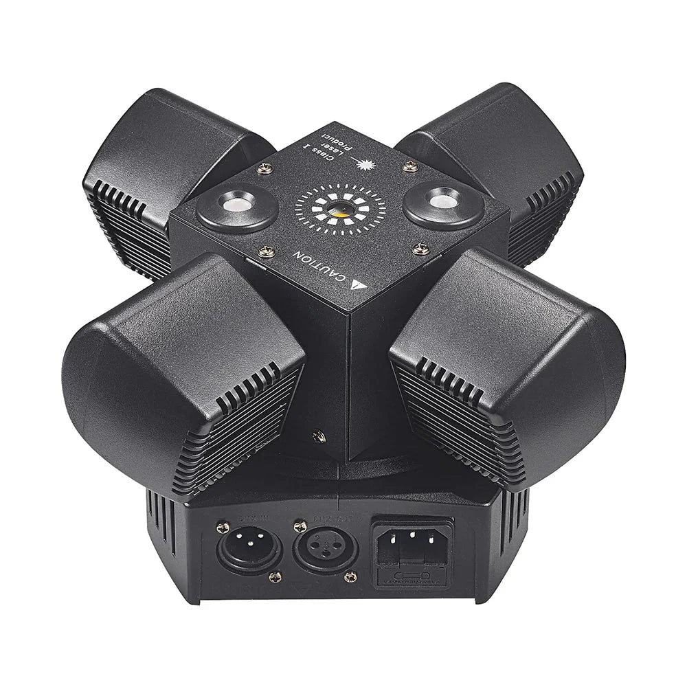 Black 48w 4 arm party effect light with flash rgbw beam and input ports for 4in1 dj moving head use