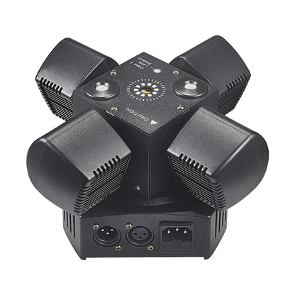 Black 48w 4 arm party effect light with flash rgbw beam and input ports for 4in1 dj moving head use