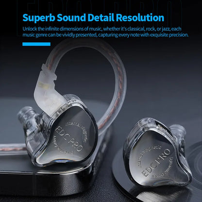 KZ EDC PRO upgraded high-quality dynamic HIFI in ear interchangeable cable wired motion noise cancelling headphones