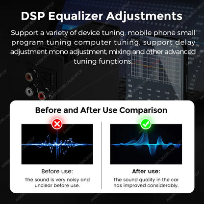 Android Radio DSP Audio Processor 4*80W Amplify Automotive Sound Modules Electronics Stereo Amplifer APP Automobiles Car Parts