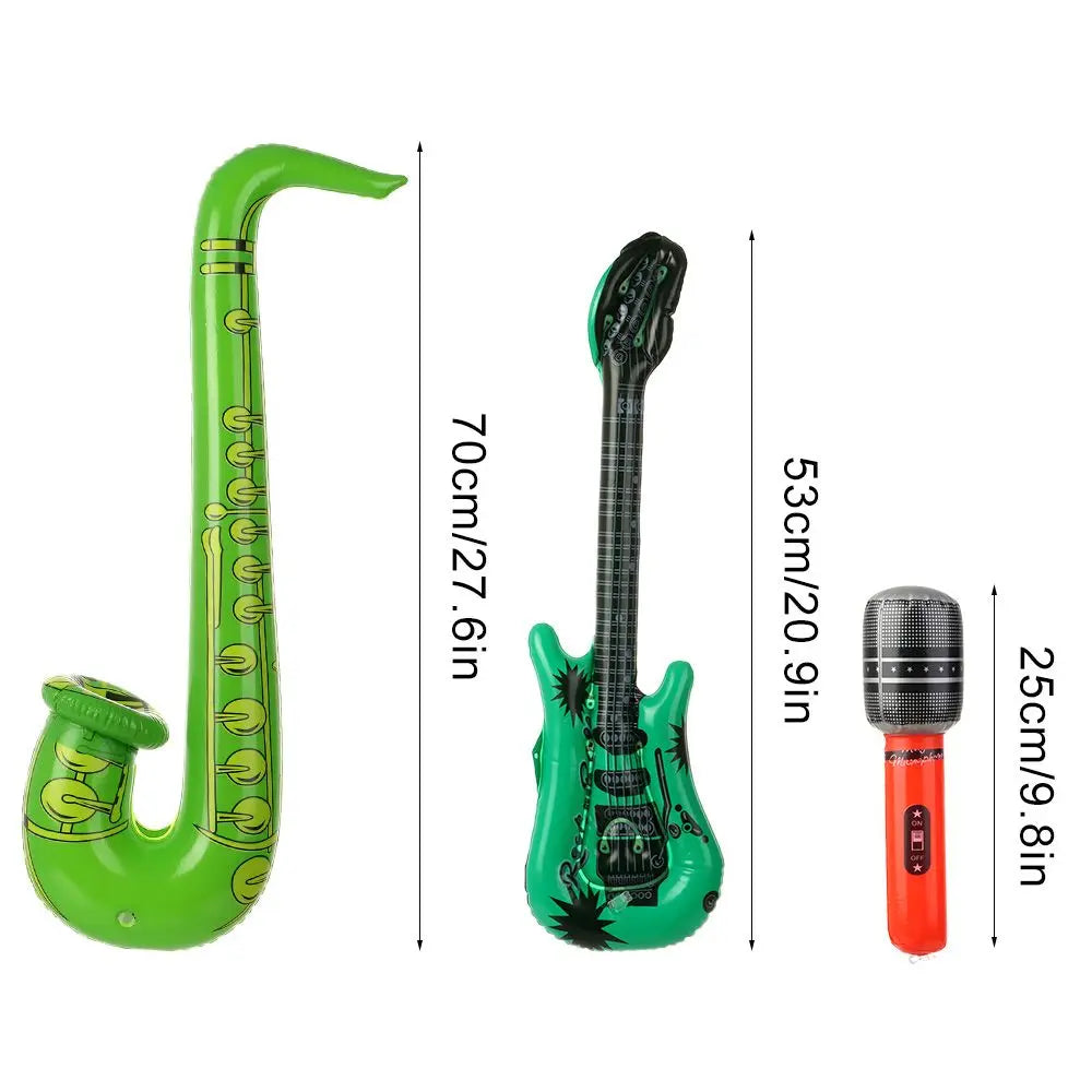 15Pcs Inflatable Instruments Toy Music Balloons Set Simulation Instrument Guitars Saxophones Microphones Party Toy