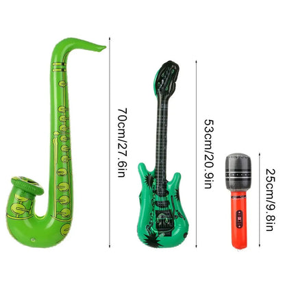 15Pcs Inflatable Instruments Toy Music Balloons Set Simulation Instrument Guitars Saxophones Microphones Party Toy