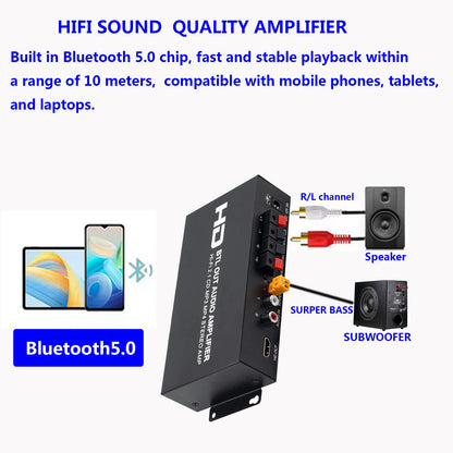 Audio Power Amplifier 80Wx2 Subwoofer HI-FI 2.1CH Audio RCA AUX HDMI Amplifier Stereo Bass Sound Bass MP3 Car Power Amp