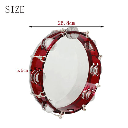 M MBAT Hand Tambourine Stainless Steel Self-Tuning Handbell Drum Musical Educational Toy ABS Metallic Percussion Instrument