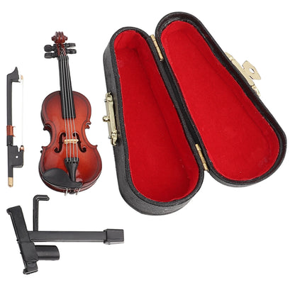 Wooden Musical Instruments Collection Decorative Ornaments Hot Mini Violin With Support Miniature Model Decoration