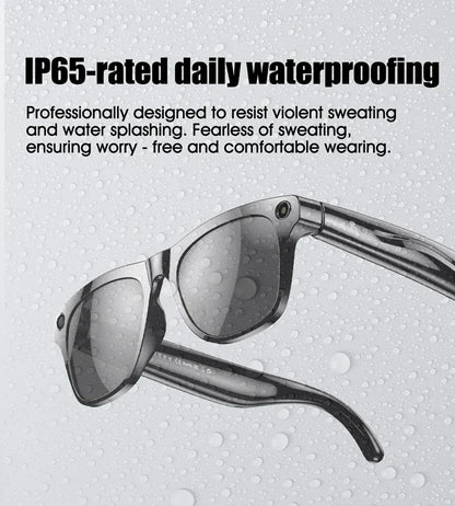 Black-framed smart glasses 800w with pixel multifunctional camera dark gray lenses for player smart translation use