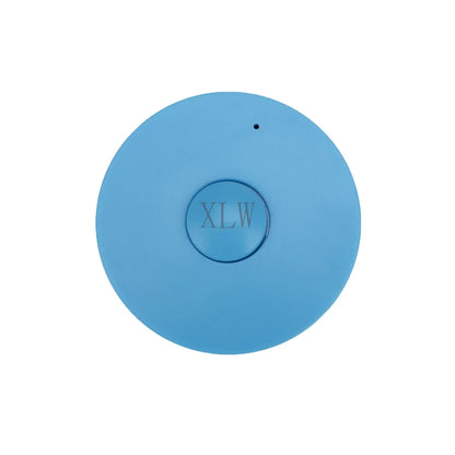 Light blue circular voice recording button with xlw engraving for birthday diy gift and recordable sound recorder box