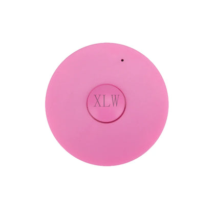 Pink circular xlw voice recording button with matte finish and embossed logo recordable sound recorder for birthday diy gift