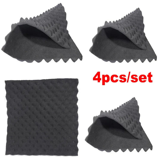 Black triangular soundproofing cotton wall panels 4pcs 50x50cm for egg cotton ktv and recording studio speaker use