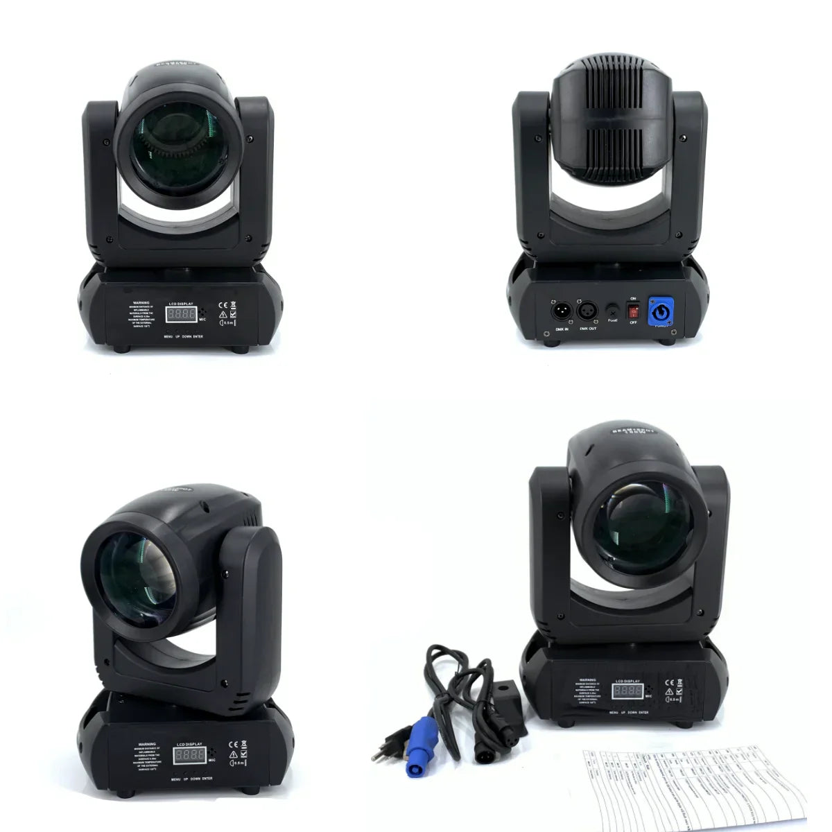 Black professional moving head 150w stage light with digital display rotating prisms dmx for disco lights stage use