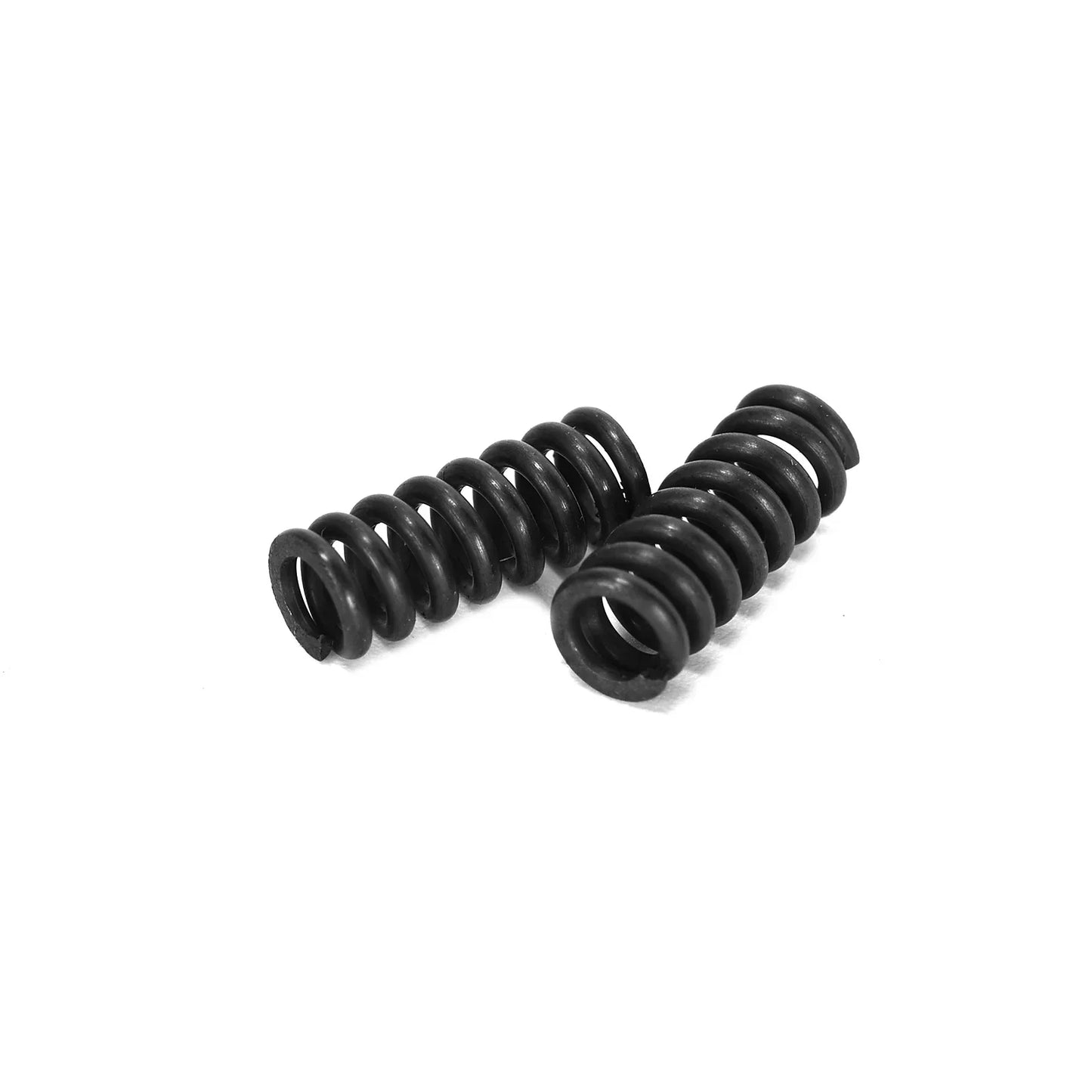 Two black steel coiled tension springs 10x4mm for electric guitar vibrato compatible with fender stratocaster
