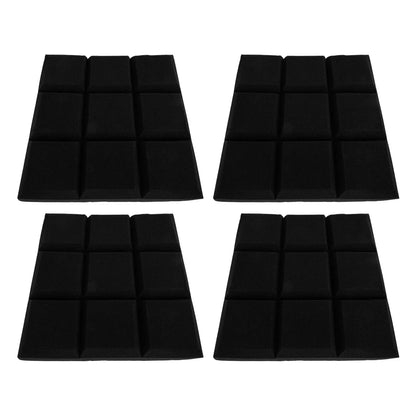 Black high-density sound absorbing panel with thick uniform square sections for school noise reduction and studios