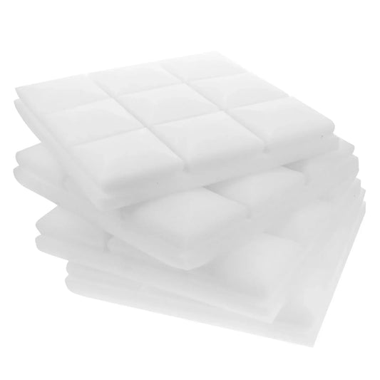 Stack of white quilted foam pads 4pcs sponge soundproofing for wall sound absorption acoustic panel recording use