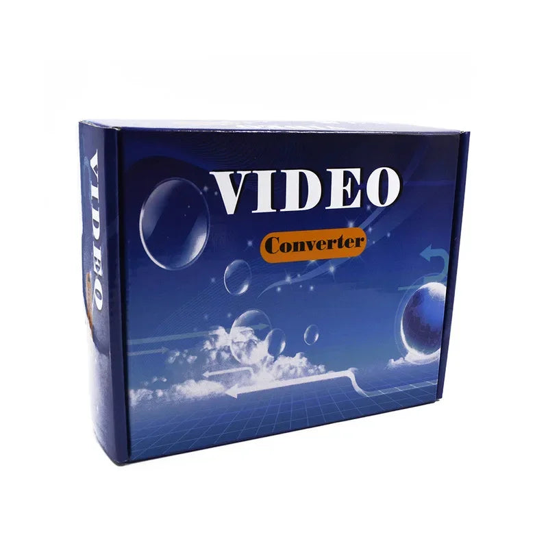 Blue digital audio decoder box featuring bubbles and arrows for dolby pro logic aux coaxial conversion