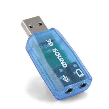 Blue translucent plastic channel usb independent 5.1 sound card with silver connector to replace pci notebook sound card