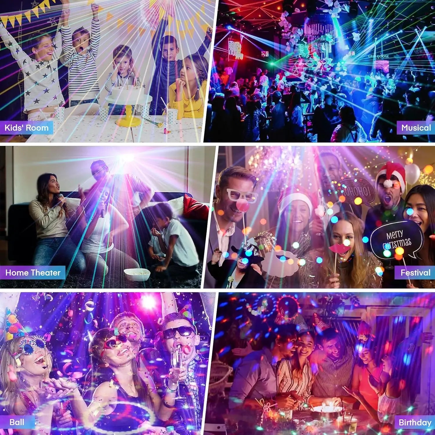 5-in-1 disco lights led dj light with tripod stand featuring kaleidoscope ball red and pattern sound activated effects for parties