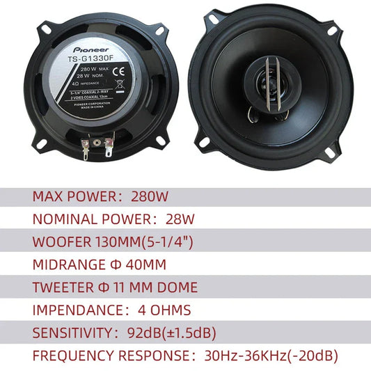 Black pioneer ts-g130f 5.25-inch woofer general motors coaxial frequency high fidelity speaker lossless installation