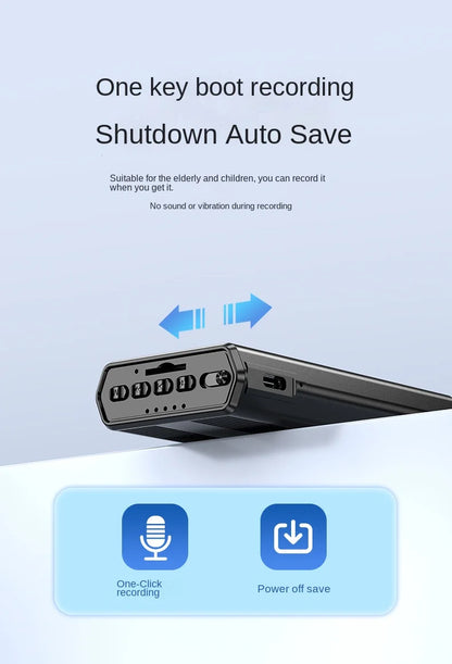 Black rectangular 500hrs sound activated voice recorder espia with multiple ports and reduce portable magnet design