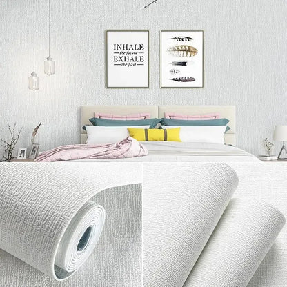 Textured light gray 50cm self-adhesive foam wall panel with 3D linen PVC texture for living room decor